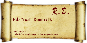 Rónai Dominik névjegykártya